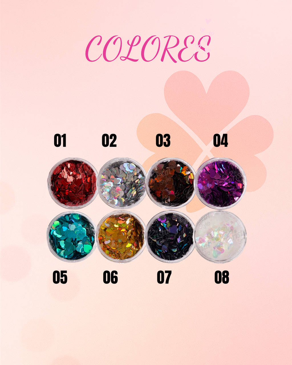 Escarcha Corazón para Uñas