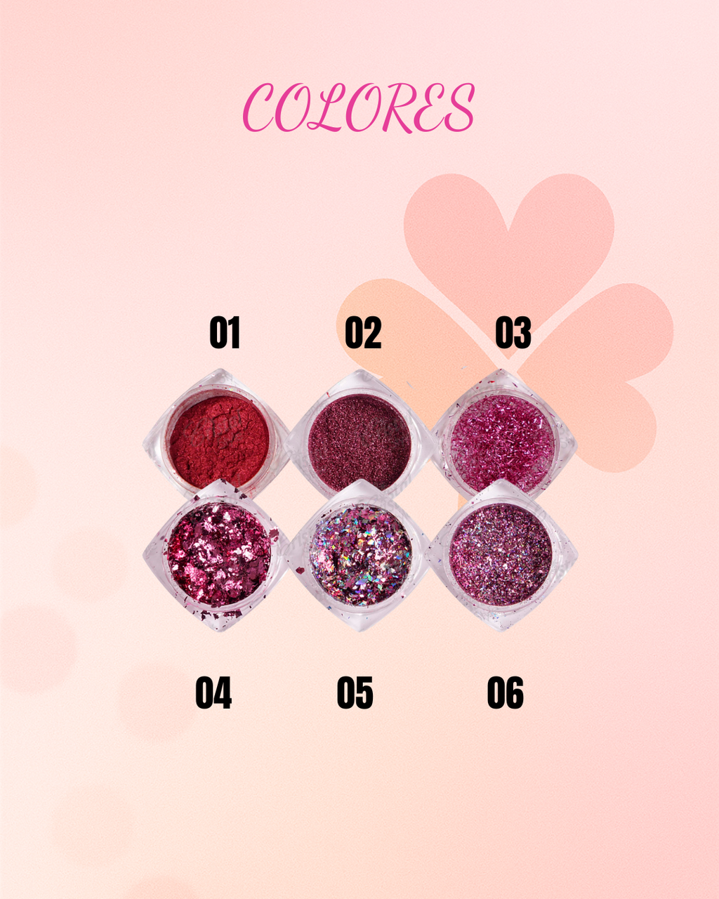 Escarchas Efectos Fucsia Mix