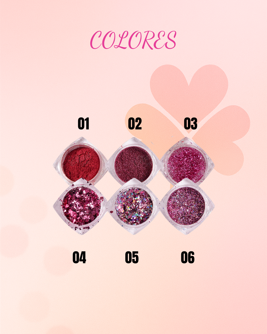 Escarchas Efectos Fucsia Mix