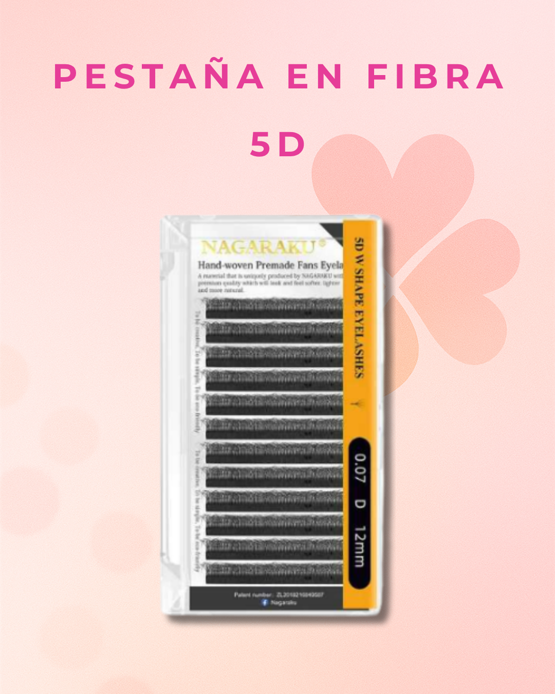 Pestañas en Fibra 5D CURVA D