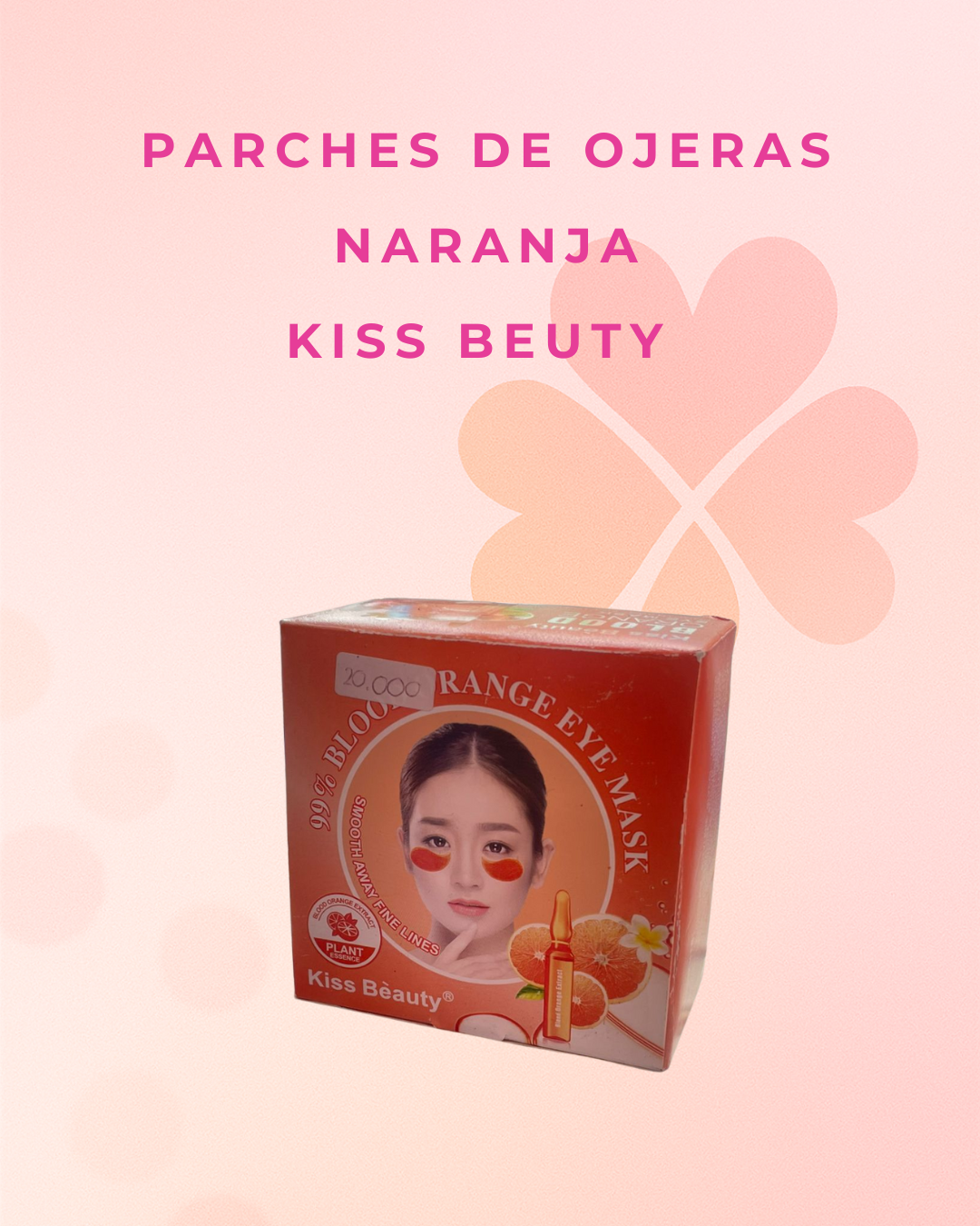 Parches de ojeras naranja kiss beuty