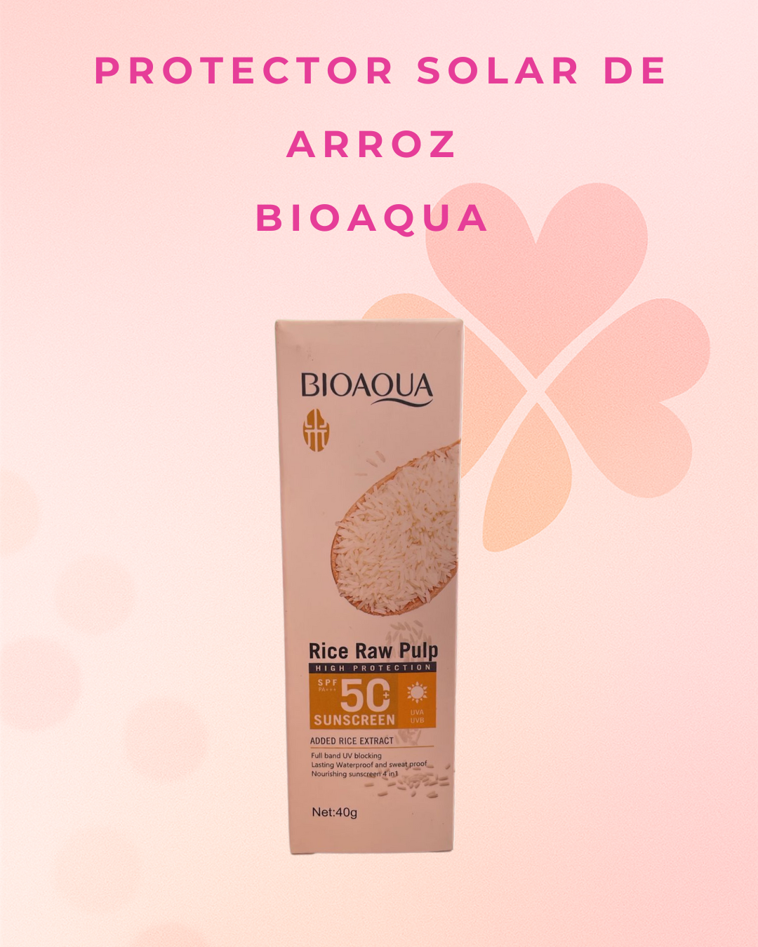 Protector solar de arroz  Bioaqua