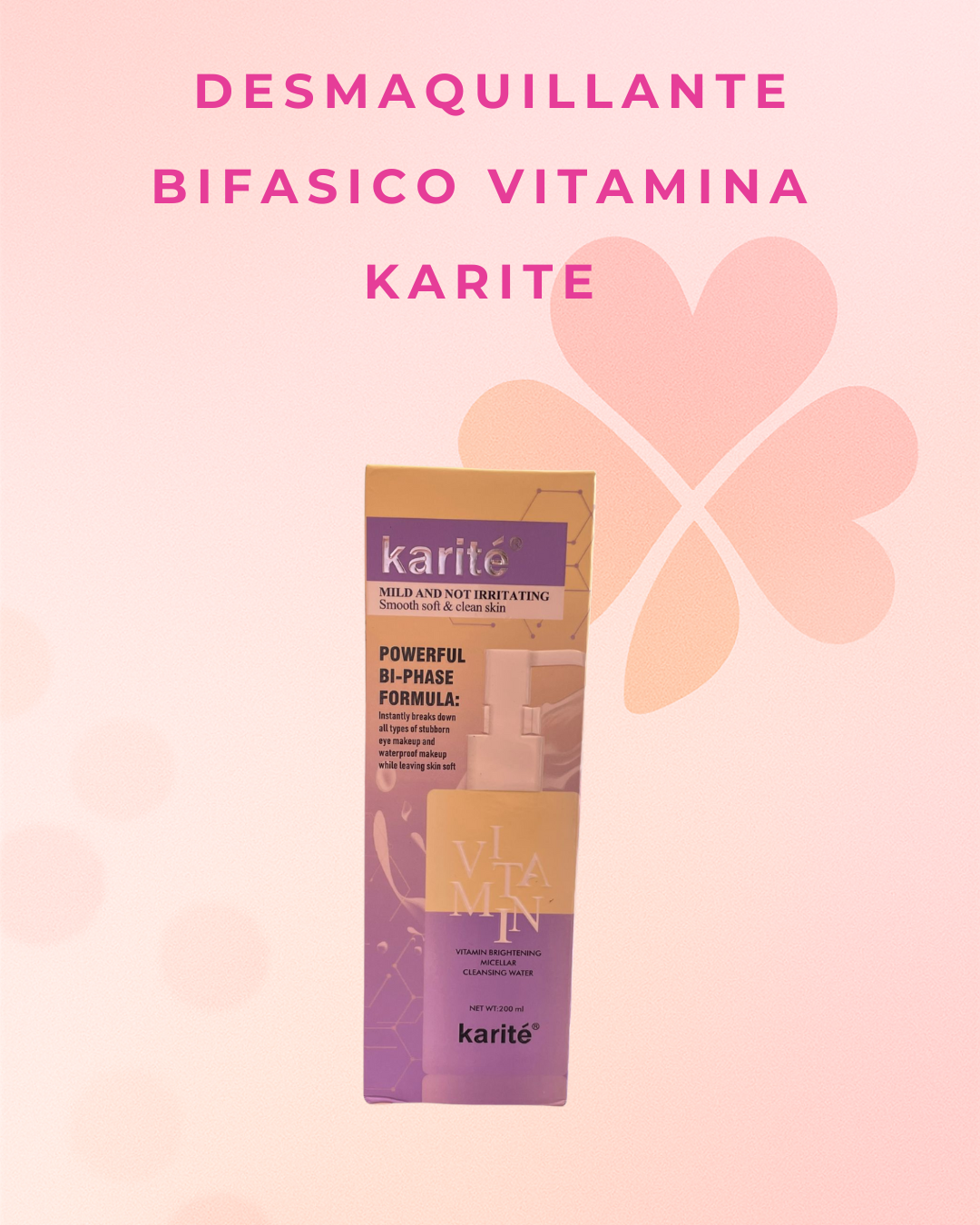 Desmaquillante bifasico vitamina  Karite