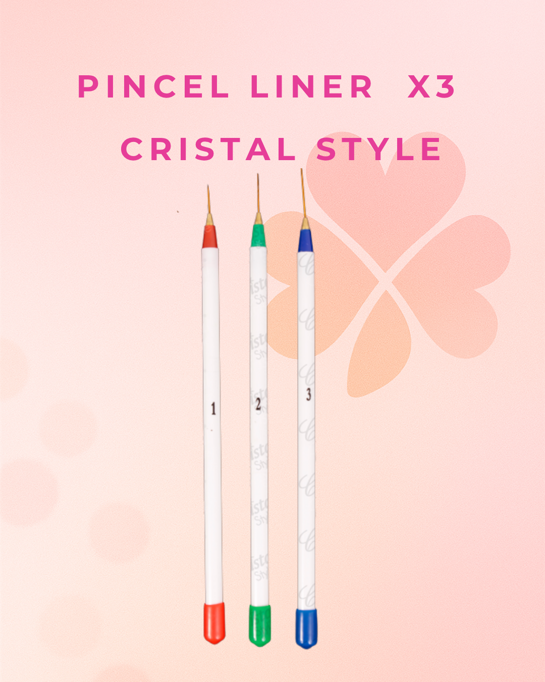 Set Pinceles Liner x3 Cristal Style
